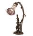 Meyda Lighting Lighting 17" High Stained Glass Pond Lily 2 Light Trellis Girl Accent Lamp