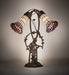 Meyda Lighting Lighting 17" High Stained Glass Pond Lily 2 Light Trellis Girl Accent Lamp