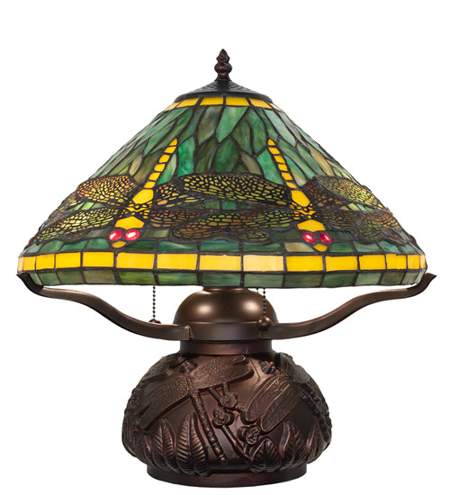 Meyda Lighting Lighting 17" High Tiffany Dragonfly Table Lamp