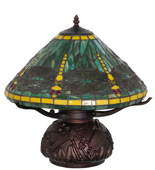 Meyda Lighting Lighting 17" High Tiffany Dragonfly Table Lamp