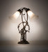 Meyda Lighting Lighting 17" High White Tiffany Pond Lily 2 Light Trellis Girl Accent Lamp