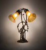 Meyda Lighting Lighting 17" Wide Amber Tiffany Pond Lily 2 Light Trellis Girl Accent Lamp
