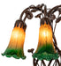 Meyda Lighting Lighting 18" High Amber/Green Tiffany Pond Lily 6 Light Table Lamp