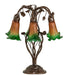 Meyda Lighting Lighting 18" High Amber/Green Tiffany Pond Lily 6 Light Table Lamp