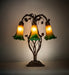 Meyda Lighting Lighting 18" High Amber/Green Tiffany Pond Lily 6 Light Table Lamp