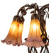 Meyda Lighting Lighting 18" High Amber/Purple Tiffany Pond Lily 6 Light Table Lamp