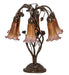 Meyda Lighting Lighting 18" High Amber/Purple Tiffany Pond Lily 6 Light Table Lamp