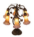 Meyda Lighting Lighting 18" High Amber/Purple Tiffany Pond Lily 6 Light Table Lamp