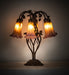 Meyda Lighting Lighting 18" High Amber/Purple Tiffany Pond Lily 6 Light Table Lamp