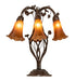 Meyda Lighting Lighting 18" High Amber Tiffany Pond Lily 6 Light Table Lamp