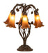 Meyda Lighting Lighting 18" High Amber Tiffany Pond Lily 6 Light Table Lamp