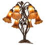 Meyda Lighting Lighting 18" High Amber Tiffany Pond Lily 6 Light Table Lamp
