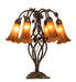 Meyda Lighting Lighting 18" High Amber Tiffany Pond Lily 6 Light Table Lamp