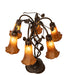 Meyda Lighting Lighting 18" High Amber Tiffany Pond Lily 6 Light Table Lamp