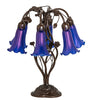 Meyda Lighting Lighting 18" High Blue Tiffany Pond Lily 6 Light Table Lamp