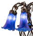 Meyda Lighting Lighting 18" High Blue Tiffany Pond Lily 6 Light Table Lamp
