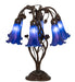 Meyda Lighting Lighting 18" High Blue Tiffany Pond Lily 6 Light Table Lamp