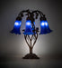 Meyda Lighting Lighting 18" High Blue Tiffany Pond Lily 6 Light Table Lamp