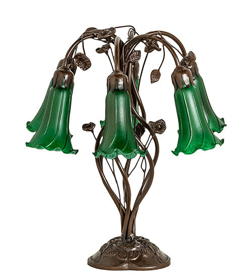 Meyda Lighting Lighting 18" High Green Tiffany Pond Lily 6 Light Table Lamp
