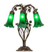 Meyda Lighting Lighting 18" High Green Tiffany Pond Lily 6 Light Table Lamp