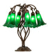 Meyda Lighting Lighting 18" High Green Tiffany Pond Lily 6 Light Table Lamp