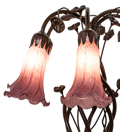 Meyda Lighting Lighting 18" High Lavender Tiffany Pond Lily 6 Light Table Lamp