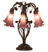 Meyda Lighting Lighting 18" High Lavender Tiffany Pond Lily 6 Light Table Lamp