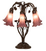 Meyda Lighting Lighting 18" High Lavender Tiffany Pond Lily 6 Light Table Lamp