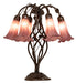 Meyda Lighting Lighting 18" High Lavender Tiffany Pond Lily 6 Light Table Lamp