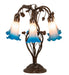 Meyda Lighting Lighting 18" High Pink/Blue Tiffany Pond Lily 6 Light Table Lamp