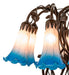Meyda Lighting Lighting 18" High Pink/Blue Tiffany Pond Lily 6 Light Table Lamp