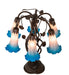 Meyda Lighting Lighting 18" High Pink/Blue Tiffany Pond Lily 6 Light Table Lamp