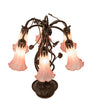 Meyda Lighting Lighting 18" High Pink Tiffany Pond Lily 6 Light Table Lamp