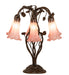 Meyda Lighting Lighting 18" High Pink Tiffany Pond Lily 6 Light Table Lamp