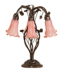 Meyda Lighting Lighting 18" High Pink Tiffany Pond Lily 6 Light Table Lamp