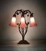 Meyda Lighting Lighting 18" High Pink Tiffany Pond Lily 6 Light Table Lamp
