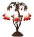 Meyda Lighting Lighting 18" High Red/White Tiffany Pond Lily 6 Light Table Lamp