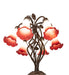 Meyda Lighting Lighting 18" High Red/White Tiffany Pond Lily 6 Light Table Lamp