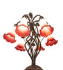 Meyda Lighting Lighting 18" High Red/White Tiffany Pond Lily 6 Light Table Lamp