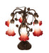 Meyda Lighting Lighting 18" High Red/White Tiffany Pond Lily 6 Light Table Lamp