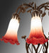 Meyda Lighting Lighting 18" High Red/White Tiffany Pond Lily 6 Light Table Lamp