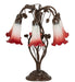 Meyda Lighting Lighting 18" High Red/White Tiffany Pond Lily 6 Light Table Lamp