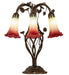 Meyda Lighting Lighting 18" High Seafoam/Cranberry Tiffany Pond Lily 6 Light Table Lamp