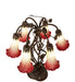 Meyda Lighting Lighting 18" High Seafoam/Cranberry Tiffany Pond Lily 6 Light Table Lamp