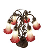 Meyda Lighting Lighting 18" High Seafoam/Cranberry Tiffany Pond Lily 6 Light Table Lamp