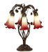 Meyda Lighting Lighting 18" High Seafoam/Cranberry Tiffany Pond Lily 6 Light Table Lamp
