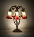 Meyda Lighting Lighting 18" High Seafoam/Cranberry Tiffany Pond Lily 6 Light Table Lamp