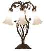 Meyda Lighting Lighting 18" High White Tiffany Pond Lily 6 Light Table Lamp