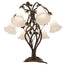 Meyda Lighting Lighting 18" High White Tiffany Pond Lily 6 Light Table Lamp