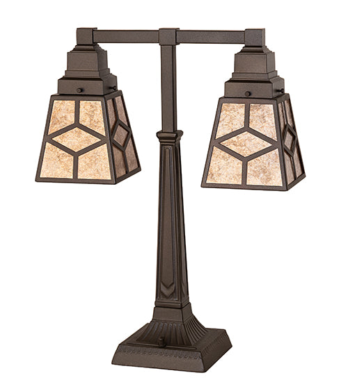 Meyda Lighting Lighting 19" High Diamond Mission 2 Light Table Lamp